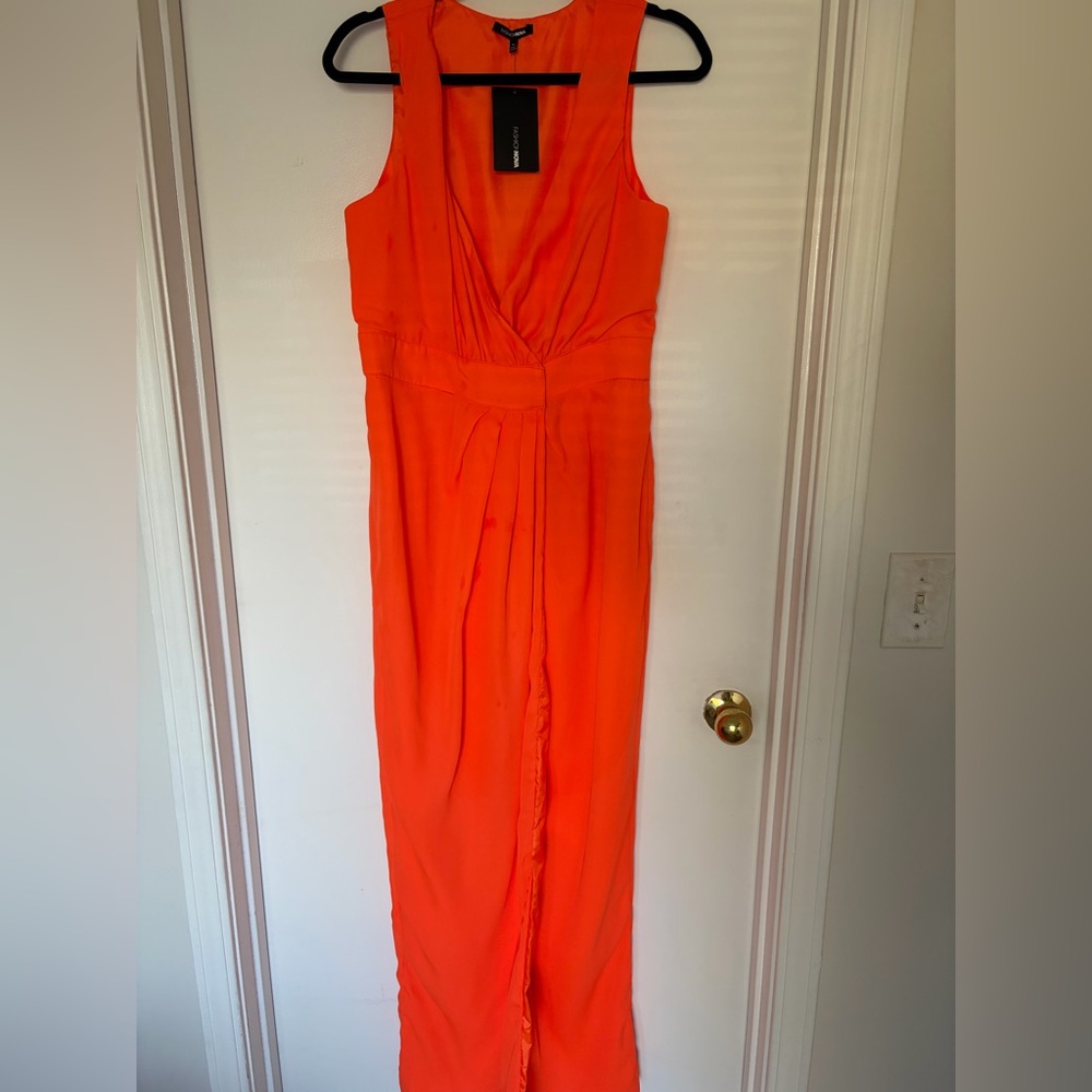 Fashion Nova Vibrant Orange Maxi Dress
